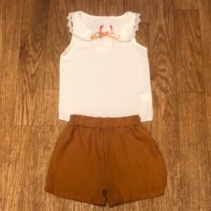 Bear Leader White and Gold Lace Shirt and Shorts Size 5 / 6 Years